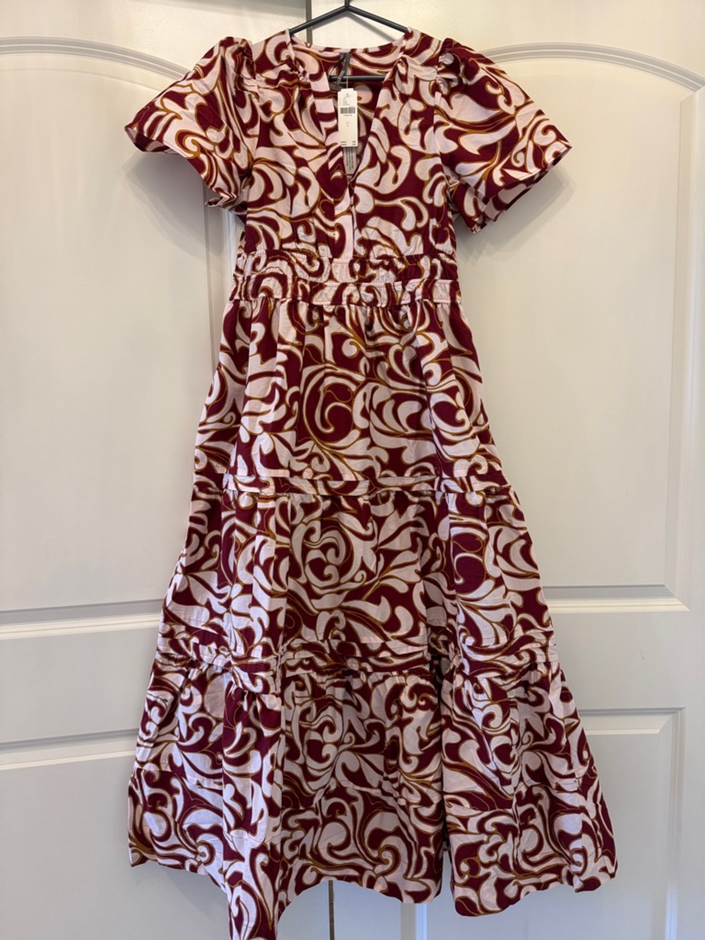 NWT! Anthropologie Somerset maxi dress in burgandy. Size small - Picture 3 of 8